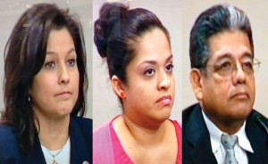 Catherine Miranda, her step-daughter Maritza Saenz and Ben Miranda (from court video) Catherine Miranda, her step-daughter Maritza Saenz and Ben Miranda (from court video)