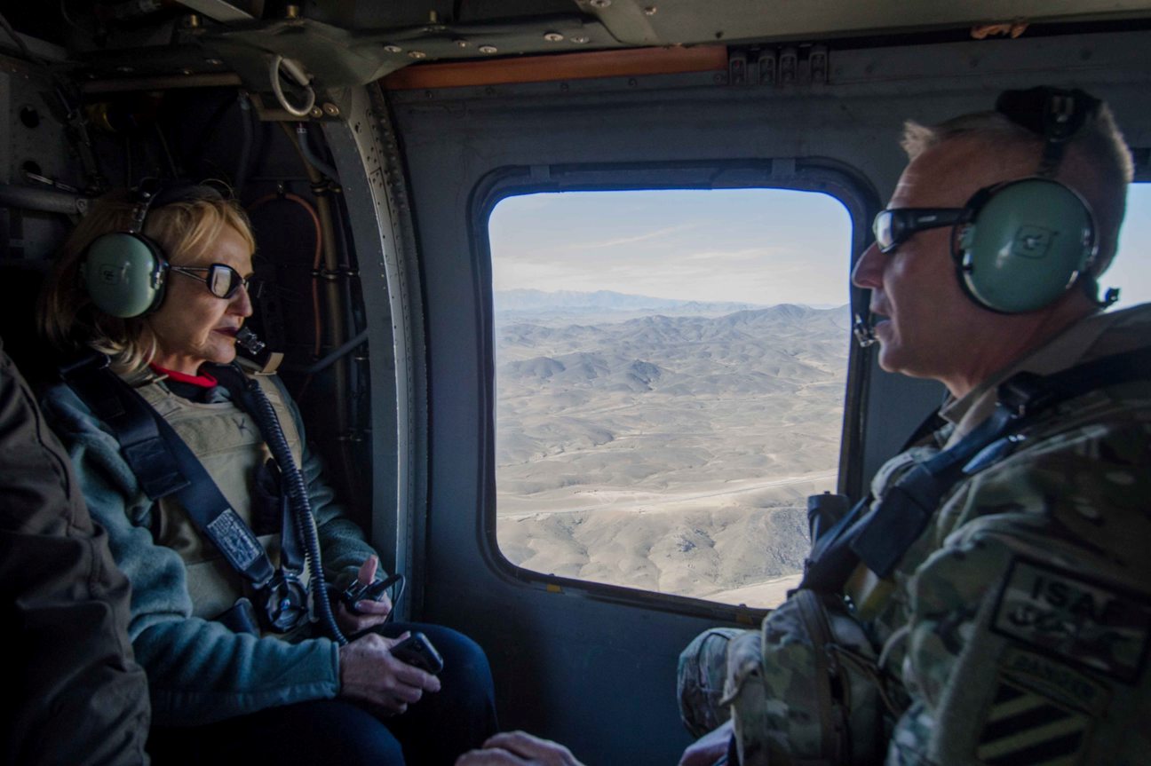 Gov. Jan Brewer views Afghanistan from a helicopter