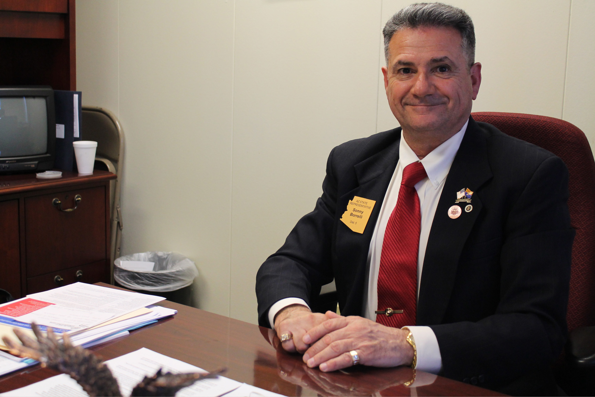 Rep. Sonny Borrelli, R-Lake Havasu City, said he and other veterans serving in the Arizona State Legislature know how challenging it can be to transition from the military to civilian life. (Cronkite News Service Photo by Jessica Boehm)