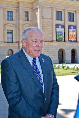 Sen. Al Melvin, R-Saddlebrook, announces that he has formed an exploratory committee for a 2014 gubernatorial run. (Photo by Evan Wyloge/Arizona Capitol Times)