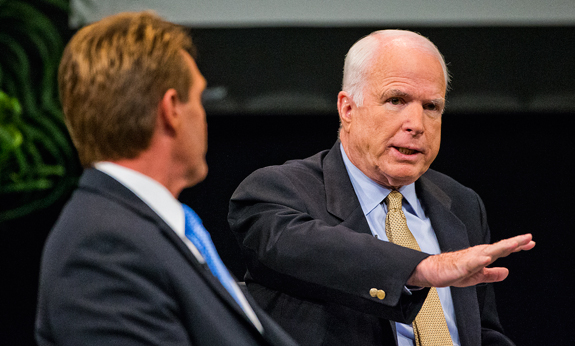 Sen. John McCain, R-Ariz., Sen. Jeff Flake, R-Ariz., 