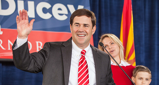 Arizona Treasurer and Republican gubernatorial candidate Doug Ducey formally announces the beginning of his campaign (Photo by Ryan Cook/RJ Cook Photography)