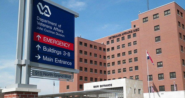 This May 29, 2014 file photo shows the St. Louis VA Medical Center. On Wednesday, June 4, 2014, Missouri Sens. Roy Blunt and Claire McCaskill say VA leaders need to be held accountable after reports that Veterans Affairs health care centers in four Midwestern states maintained secret, unauthorized waiting lists of veterans, some of whom waited for care for more than 90 days. (AP Photo/Jim Salter)