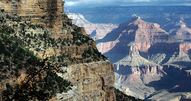 This Oct. 22, 2012, file photo shows a view from the South Rim of the Grand Canyon National Park in Ariz. The impending closure of a coal-fired power plant on the Navajo Nation could lend momentum to a project being considered by tribal leaders to build a tram at the Grand Canyon to fill the economic void. The Grand Canyon Escalade project was brought up to Navajo Nation lawmakers and tribal members last fall by former Navajo Nation President Albert Hale as a solution to shrinking revenues from nonrenewable energies, (AP Photo/Rick Bowmer, File)