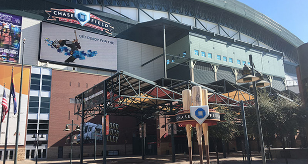 Chase Field, home of the Arizona Diamondbacks and owned by the Maricopa County Stadium District. (Photo by Justin Emerson/Cronkite News)