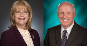 From left are Senate President Karen Fann, R-Prescott, and House Speaker Rusty Bowers, R-Mesa. Republican lawmakers re-elected them to lead the legislative chambers in 2021.