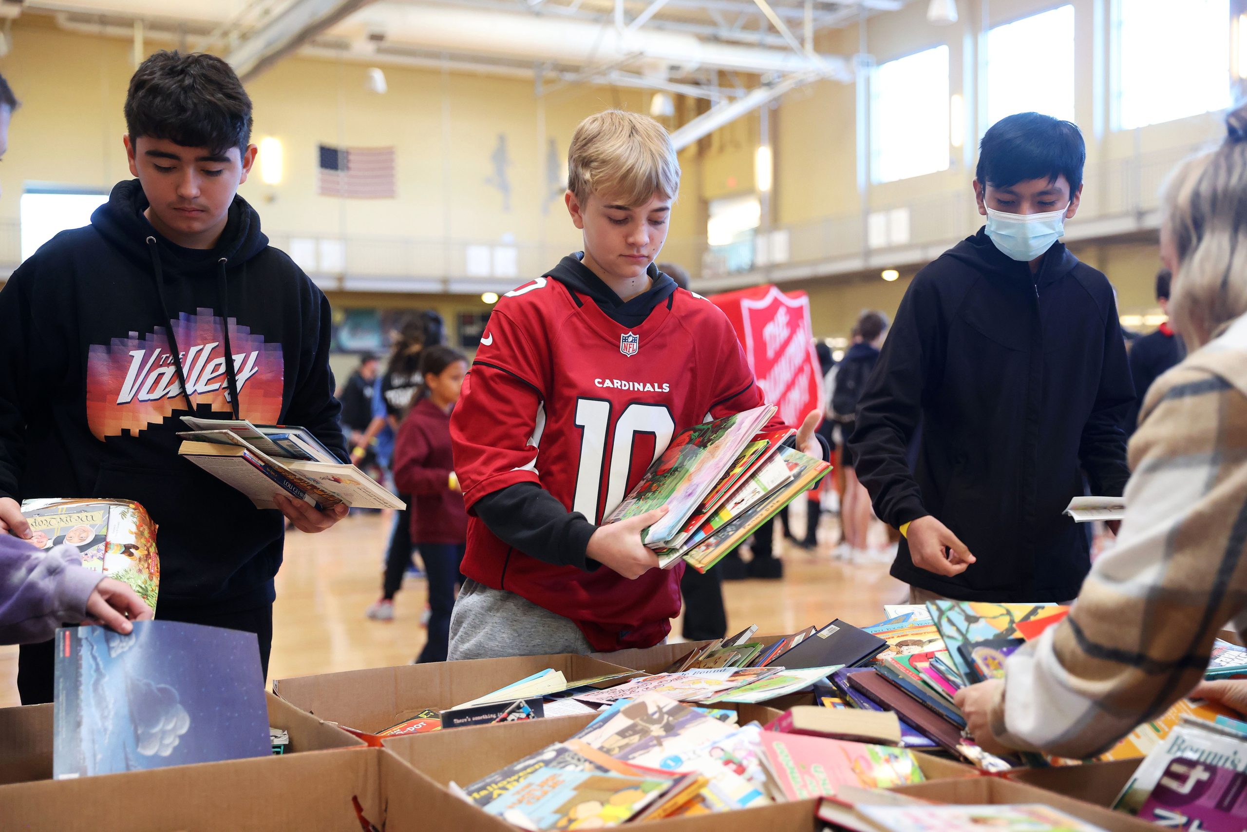 NFL, Super Bowl, Green Week, Arizona Cardinals, NFL Green, The Salvation Army Ray & Joan Kroc Center, books, Valley of the Sun YMCA, Jack Barnes Elementary School, sports equipment, games, school supplies