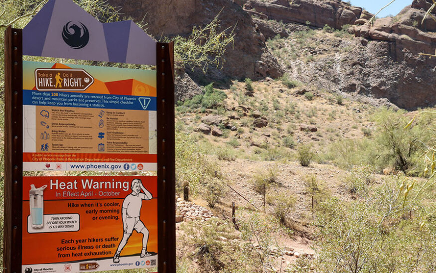 hikers, hiking, Phoenix Mountains Preserve, closures, record heat