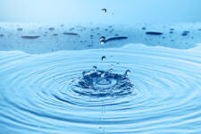 water splash collection on blue background