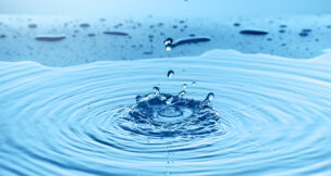 water splash collection on blue background