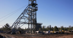 The shaft tower at the Energy Fuels Inc. uranium Pinyon Plain Mine is shown Wednesday, Jan. 31, 2024, near Tusayan, Ariz. The largest uranium producer in the United States is ramping up work just south of Grand Canyon National Park on a long-contested project that largely has sat dormant since the 1980s.